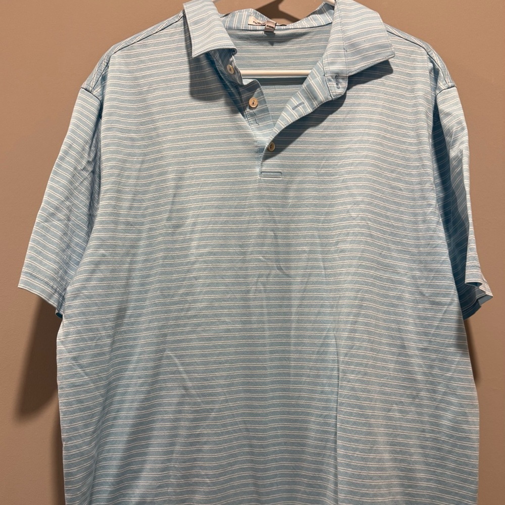 Peter Millar Sky Blue Striped Polo Shirt